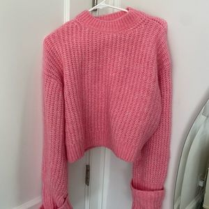 Womens pink zara knit sweater